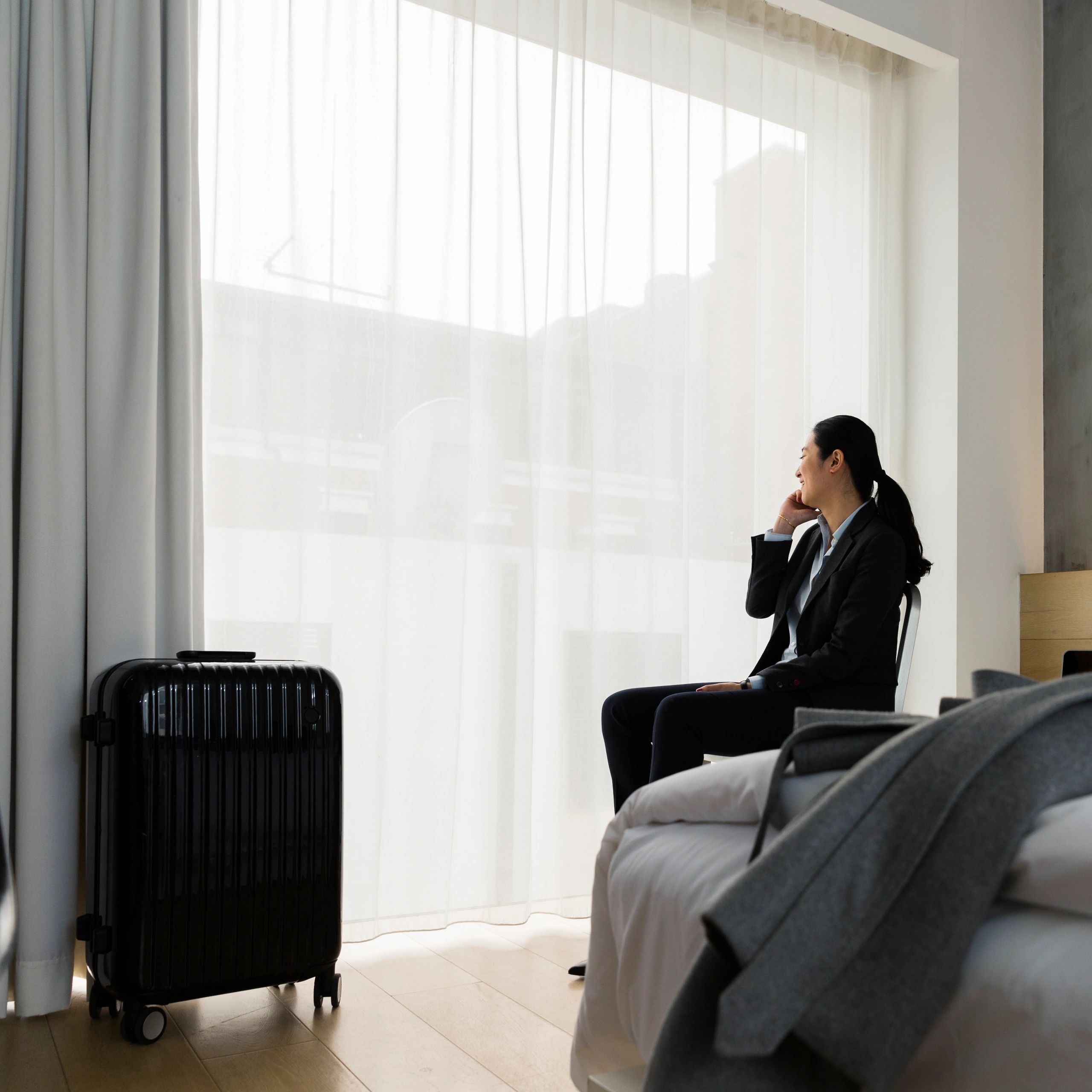 Portrait of a business traveler guest